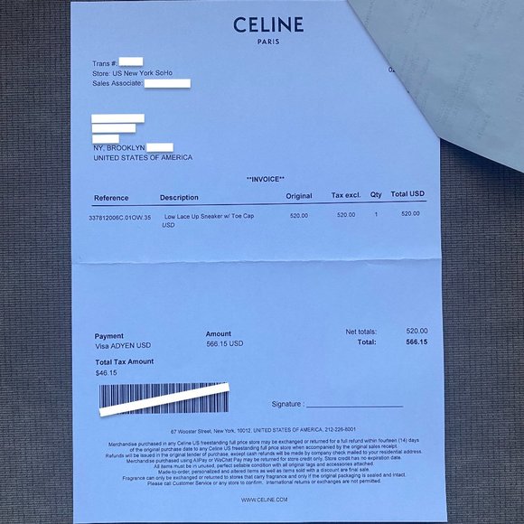 CELINE Blank Low Lace Up Canvas Sneakers Off White size 35 - Picture 16 of 16